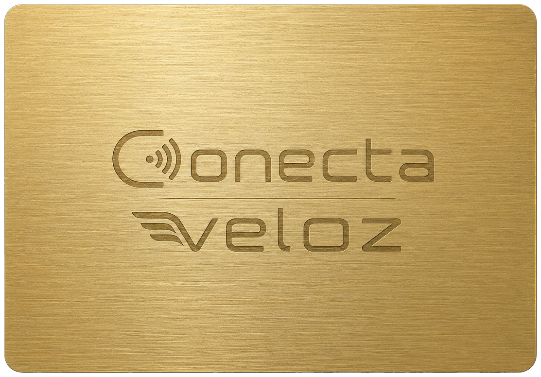 Grabado láser en tarjeta metálica oro